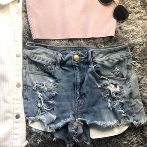 American Eagle Ripped Jean Shorts